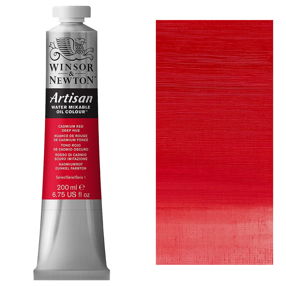 Winsor & Newton Artisan Water Mixable Oil 200ml Cadmium Red Deep Hue