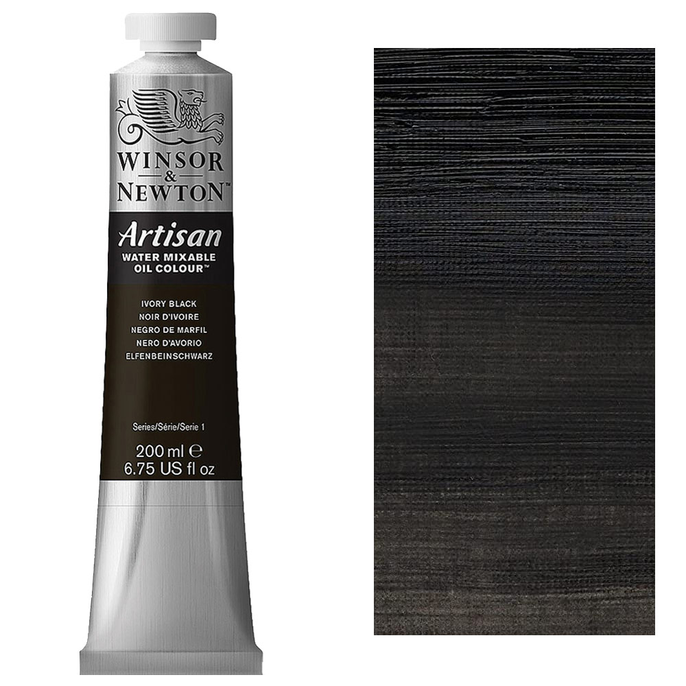 Winsor & Newton Artisan Water Mixable Oil 200 ml - Ivory Black