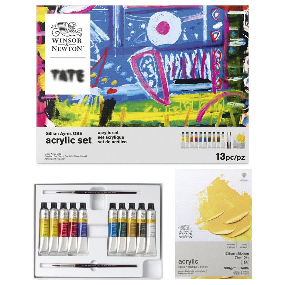 What are the primary colours in Winsor & Newton acrylics ranges