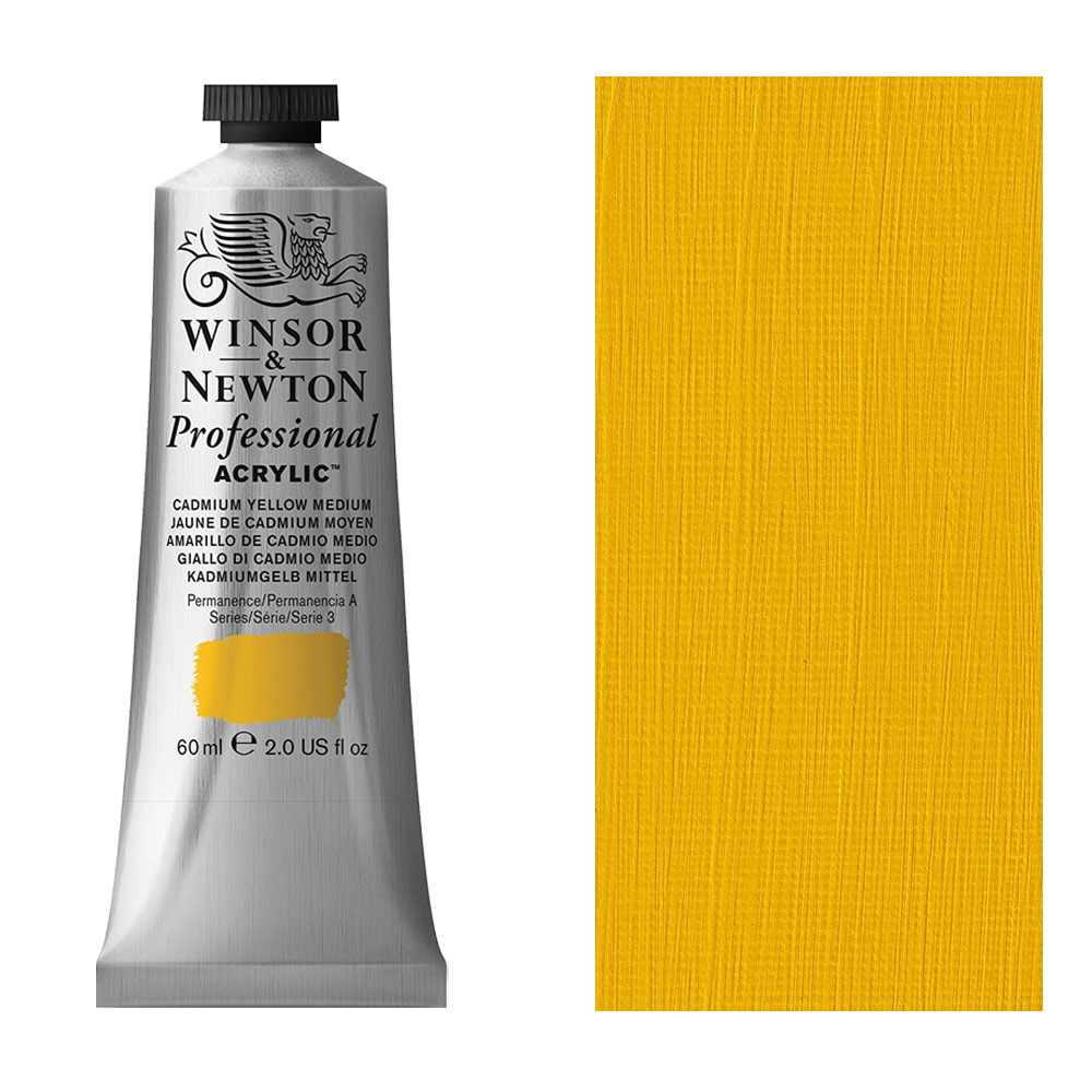 Winsor & Newton Professional Acrylic 60ml Cadmium Yellow Medium