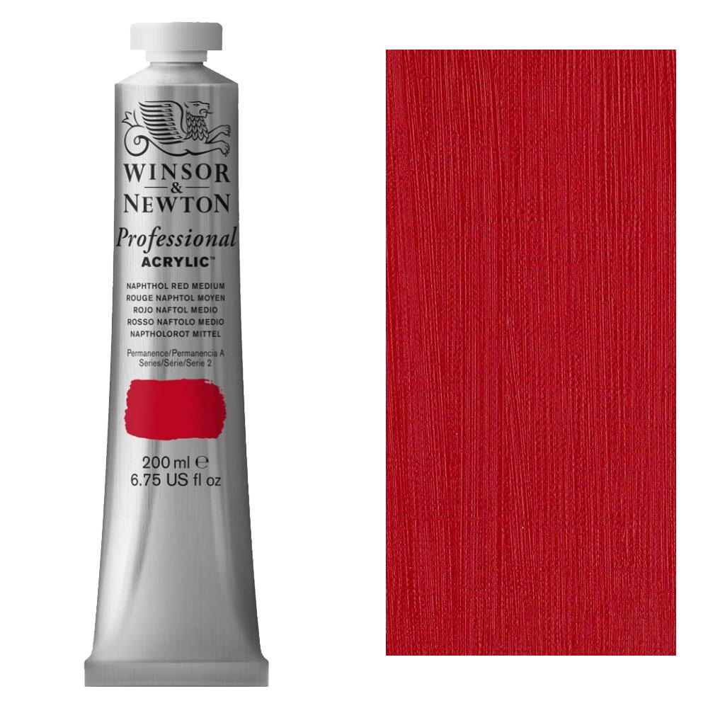 Winsor & Newton Professional Acrylic 200ml Naphthol Red Medium