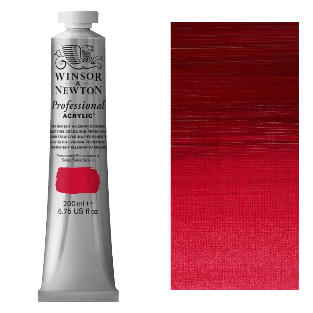 Winsor & Newton Professional Acrylic 200ml Permanent Alizarin Crimson