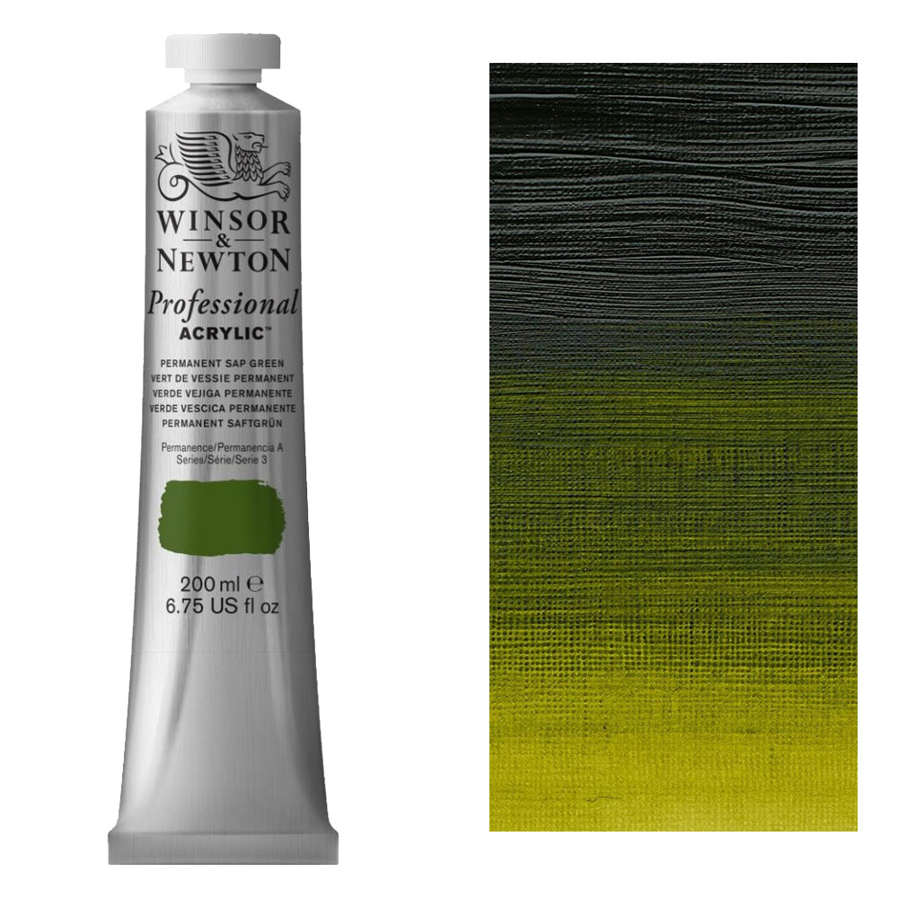 Winsor & Newton Professional Acrylic 200ml Permanent Sap Green