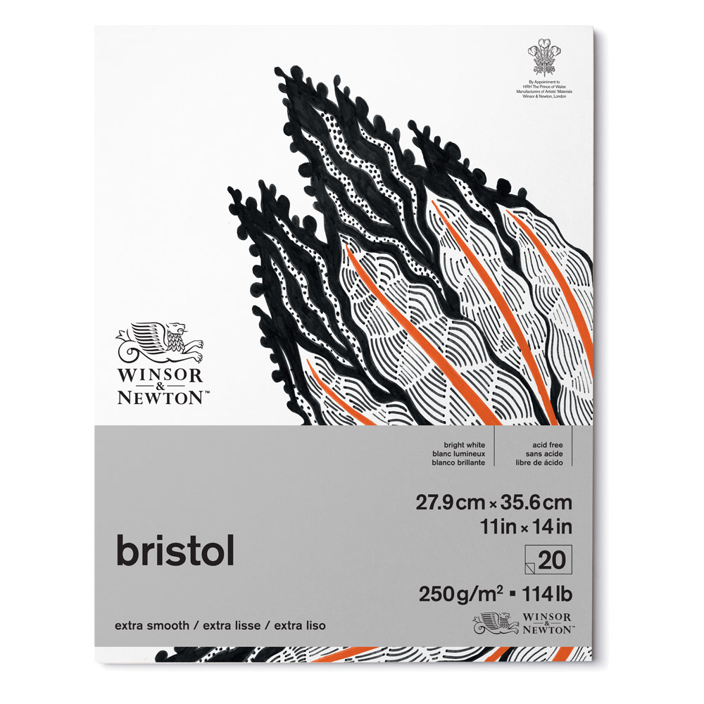 Winsor & Newton Bristol Paper Pad 20 Sheets 11"x14" Extra Smooth