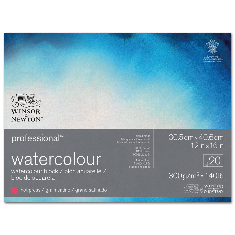 Winsor & Newton Professional Watercolour Block 140lb 12"x16" Hot