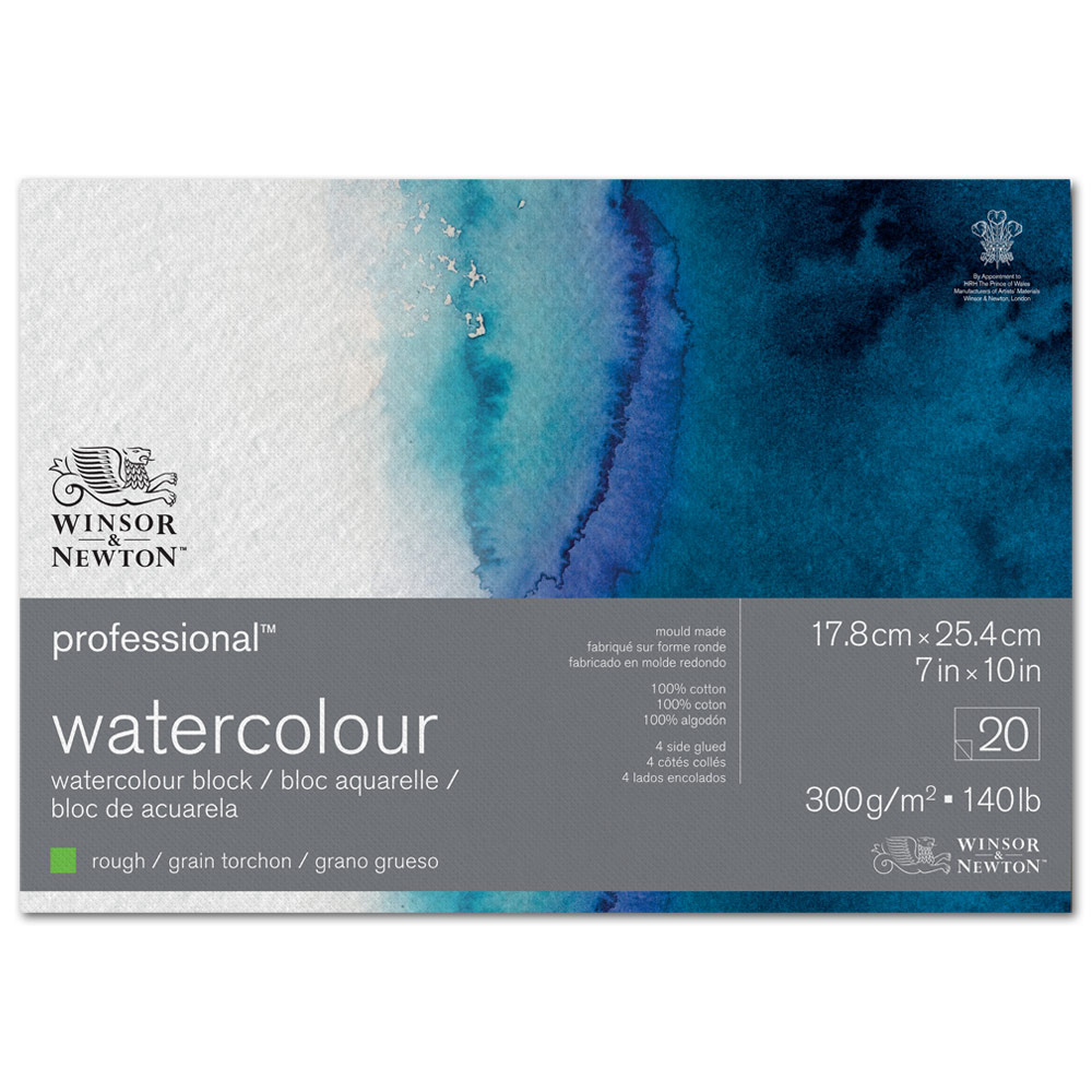 Winsor & Newton Professional Watercolour Block 140lb 7"x10" Rough Press