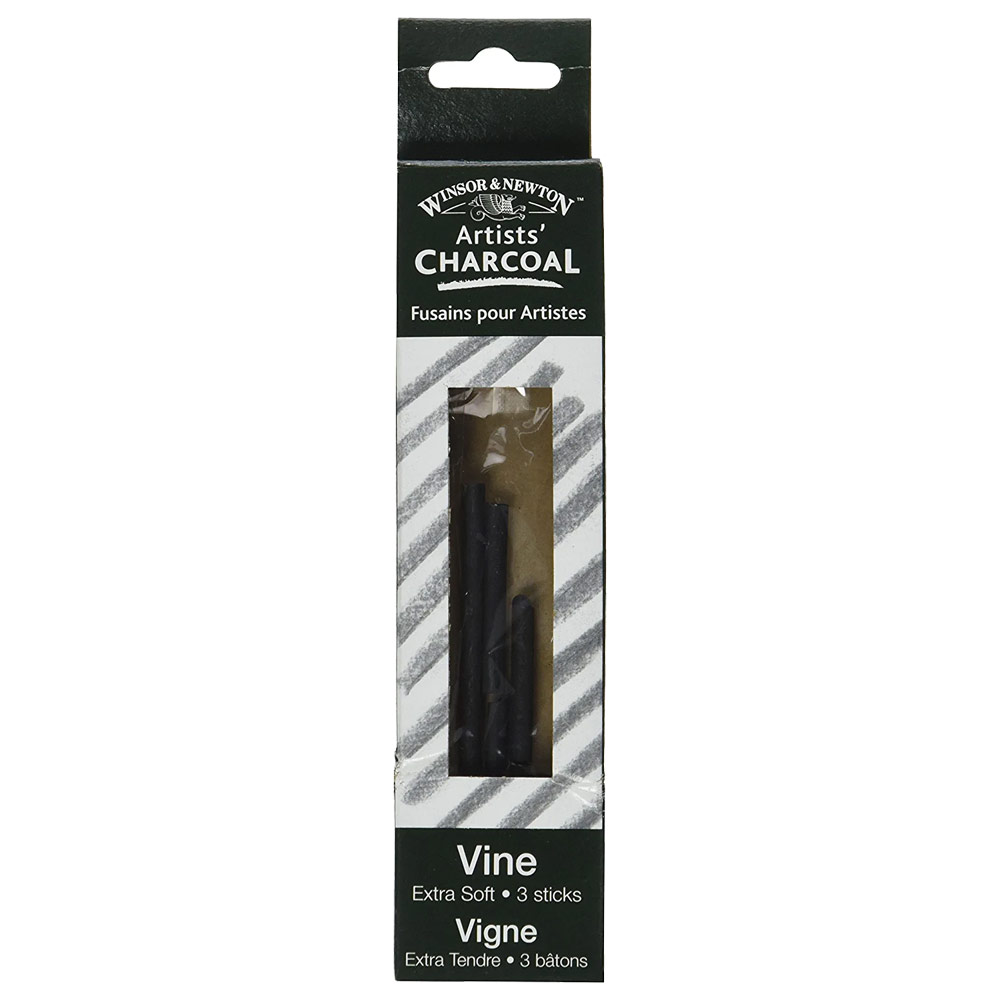 Winsor & Newton Artists' Vine Charcoal 3 Pack Extra Soft