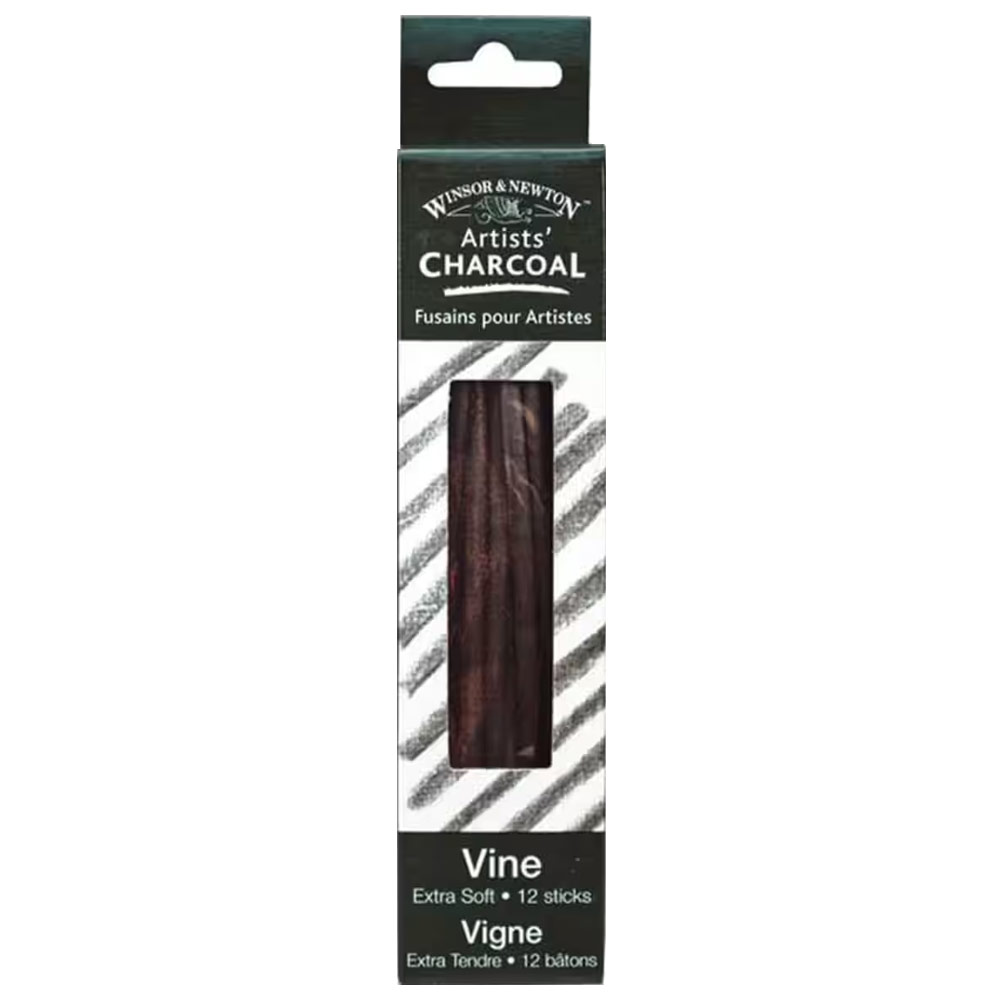 Winsor & Newton Artists' Vine Charcoal 12 Pack Extra Soft