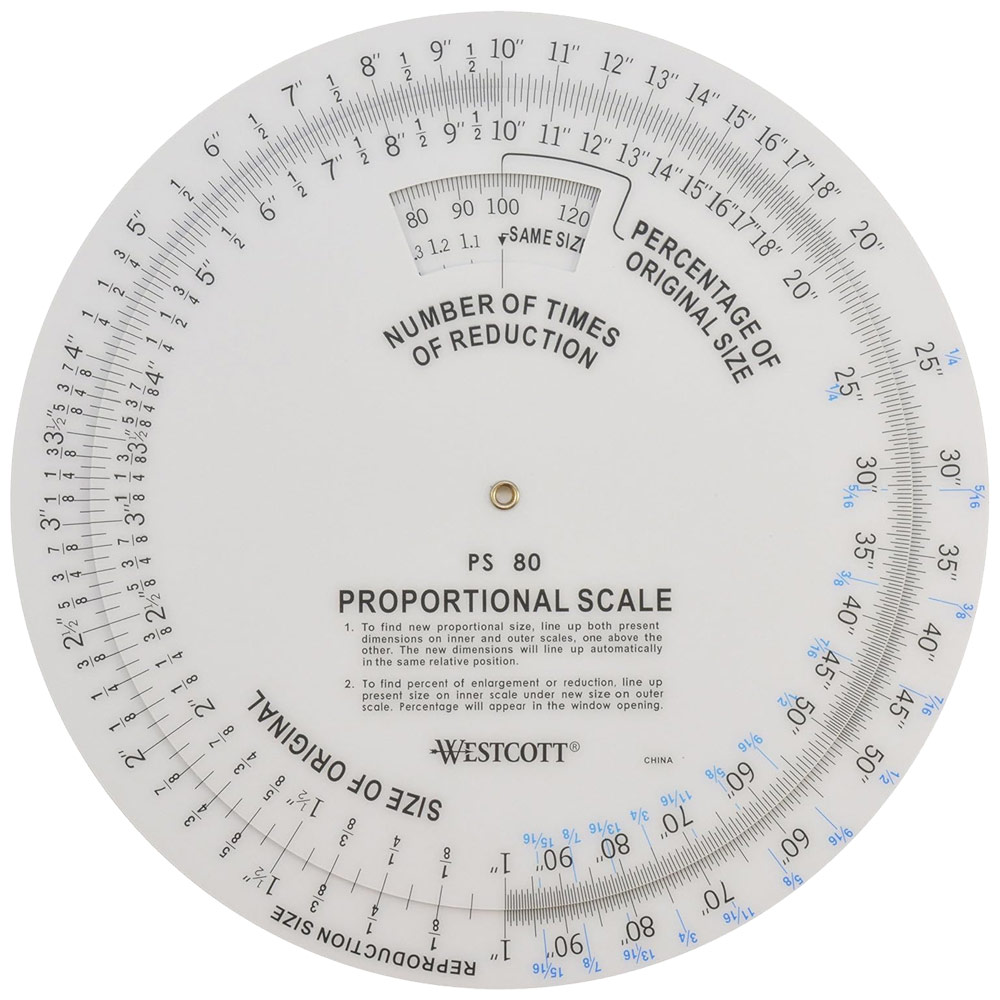 Westcott Circular Proportional Scale Wheel 8" White