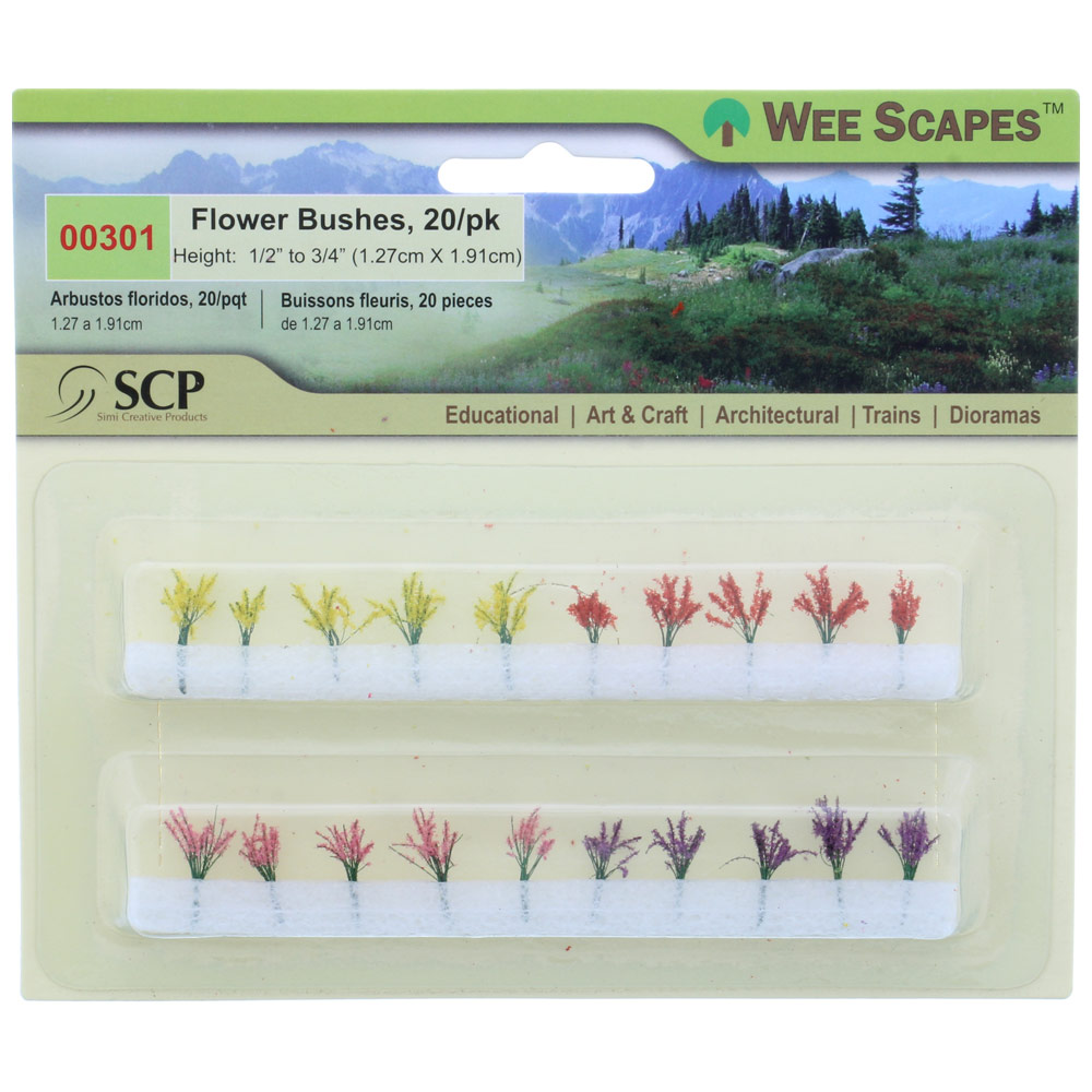 Wee Scapes Miniature Flower Bushes - 20 Pack