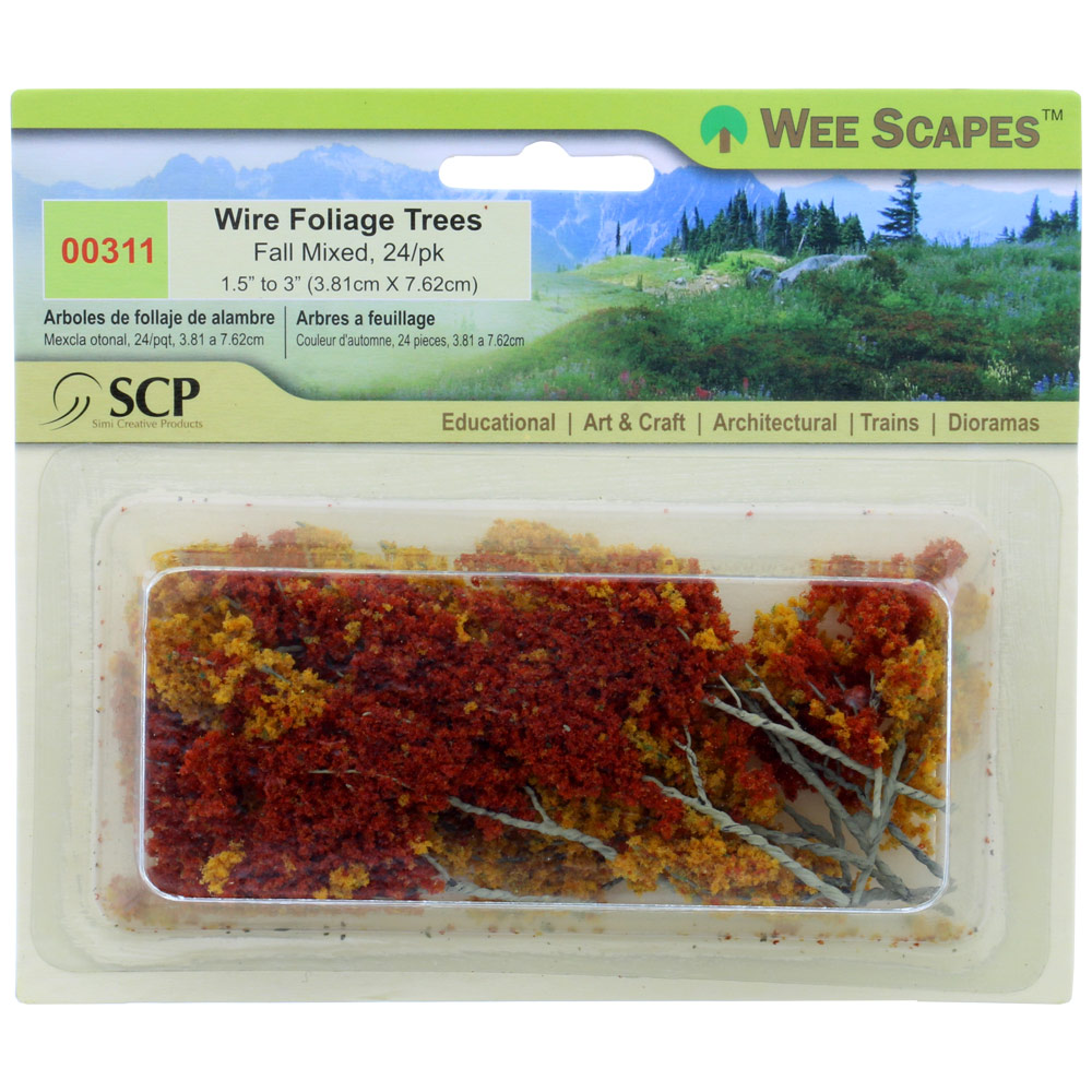 Wee Scapes Wire Foliage Trees - Fall Mixed, 24 pack