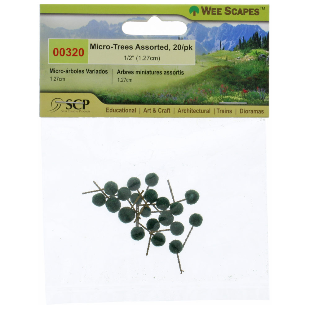Simi Creative Wee Scapes Micro-Trees 20 Pack 1/2" Assorted