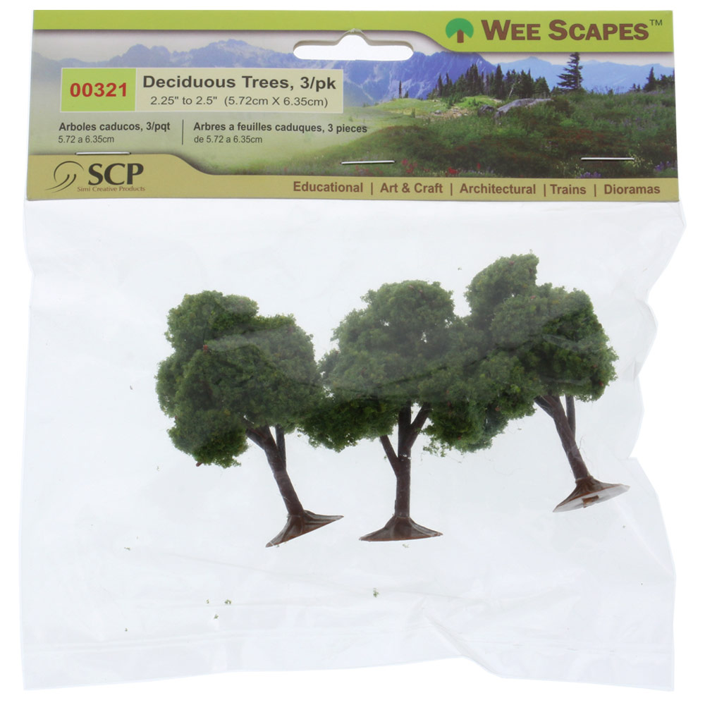 Simi Creative Wee Scapes Deciduous Tree 3 Pack 2.25" - 2.5"
