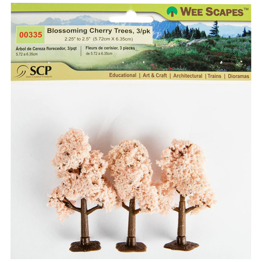 Simi Creative Wee Scapes Blossoming Cherry Trees 3 Pack 2.25" - 2.5"