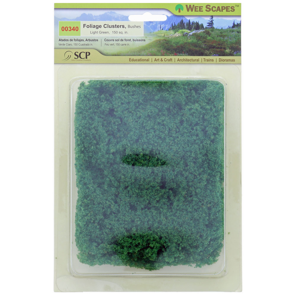 Simi Creative Wee Scapes Foliage Clusters 150 Sq. In. Bushes Light Green