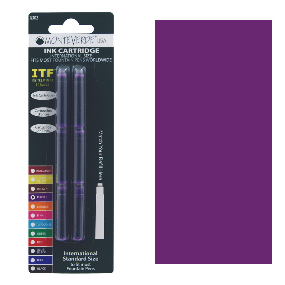 Monteverde USA International Standard Ink Cartridge 6 Pack Purple