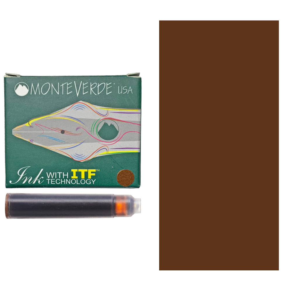 Monteverde Standard Ink Cartridge 6 Pack Brown