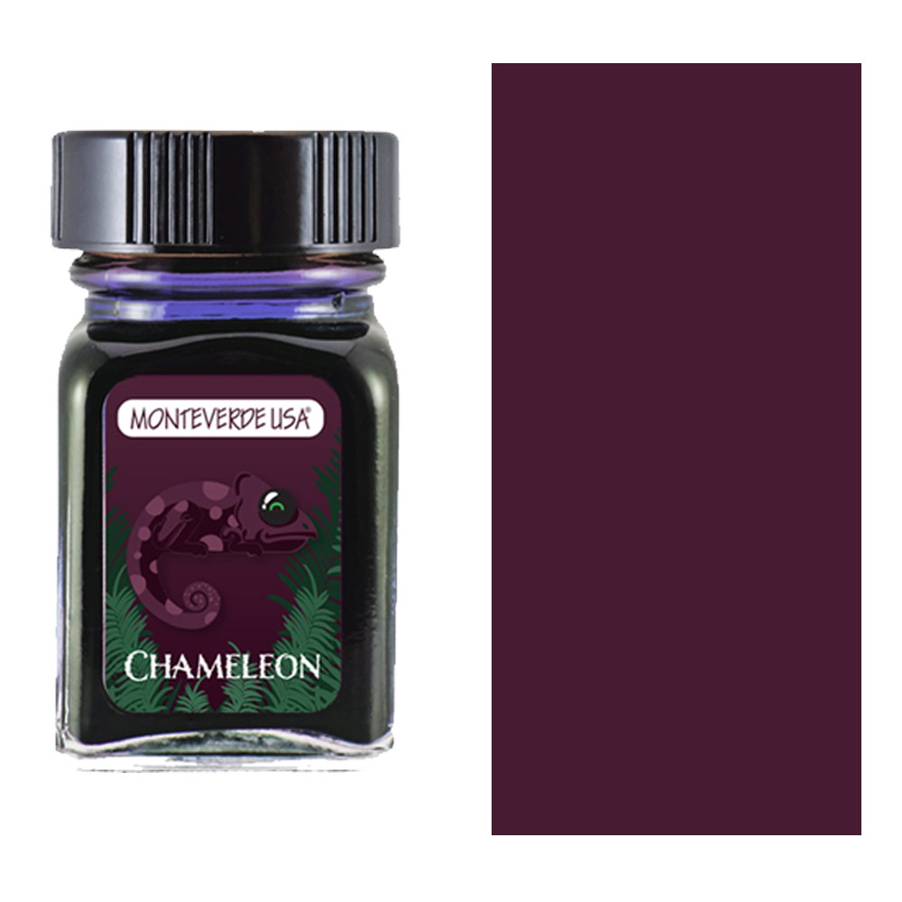 Monteverde USA Jungle Fountain Pen Ink 30ml Chameleon Burgundy