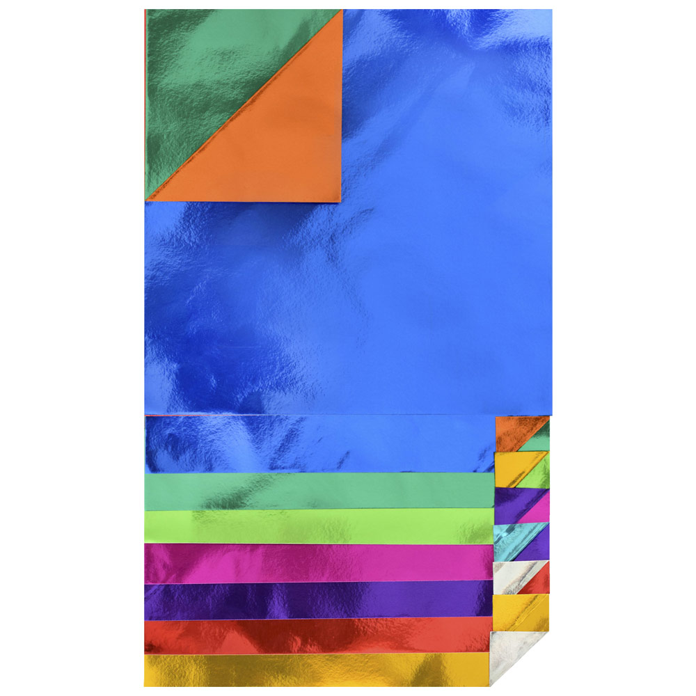Fold'Ems Origami Paper: Two-Sided Foil (18 Sheets)