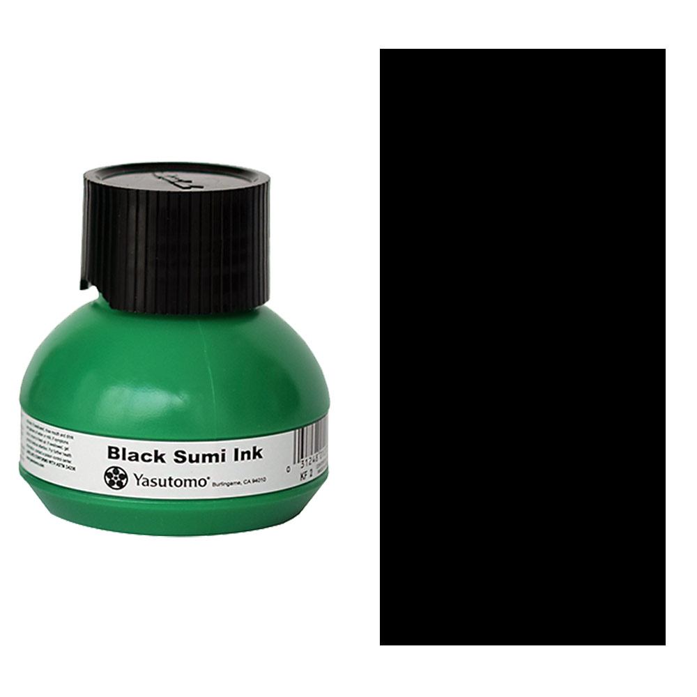 Yasutomo Liquid Sumi Ink 2oz Black (Green Bottle)