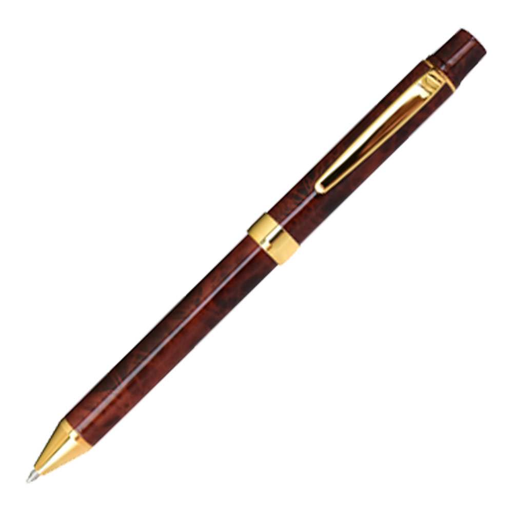 Yasutomo QuadPoint Twist Pen Brown Marble