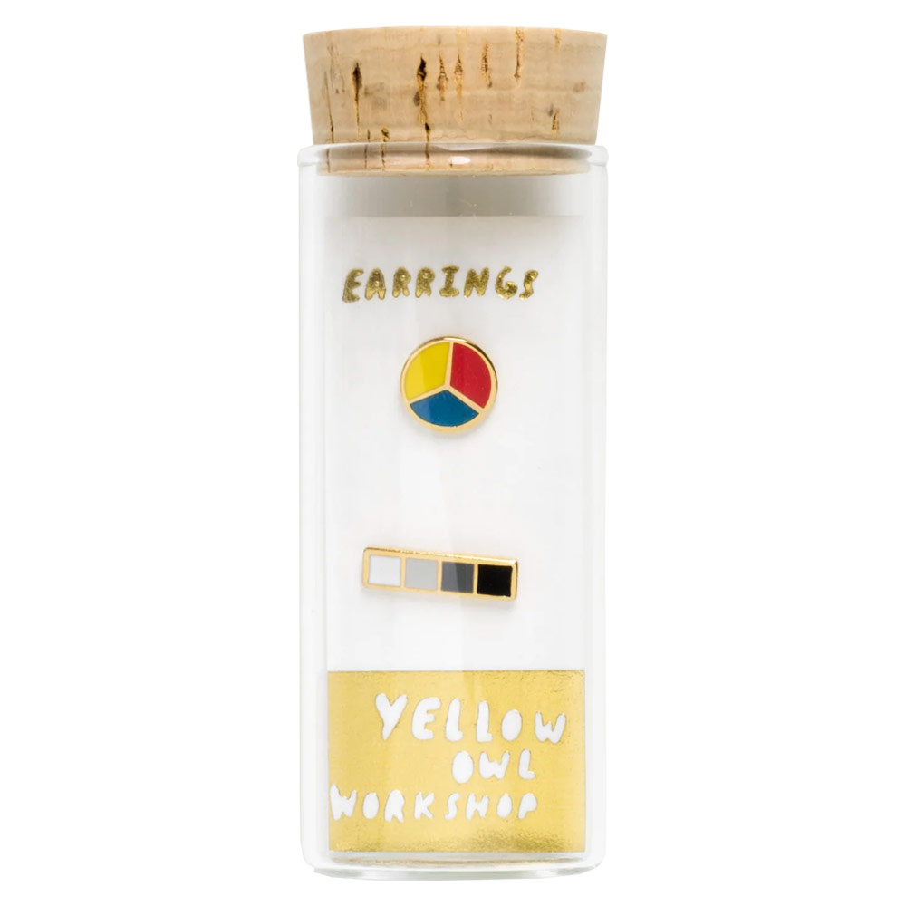 Yellow Owl Workshop Post Earrings Color Wheel & Grayscale
