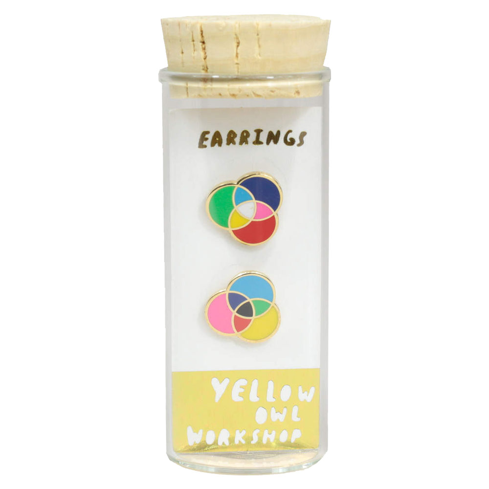 Yellow Owl Workshop Post Earrings RGB & CMYK