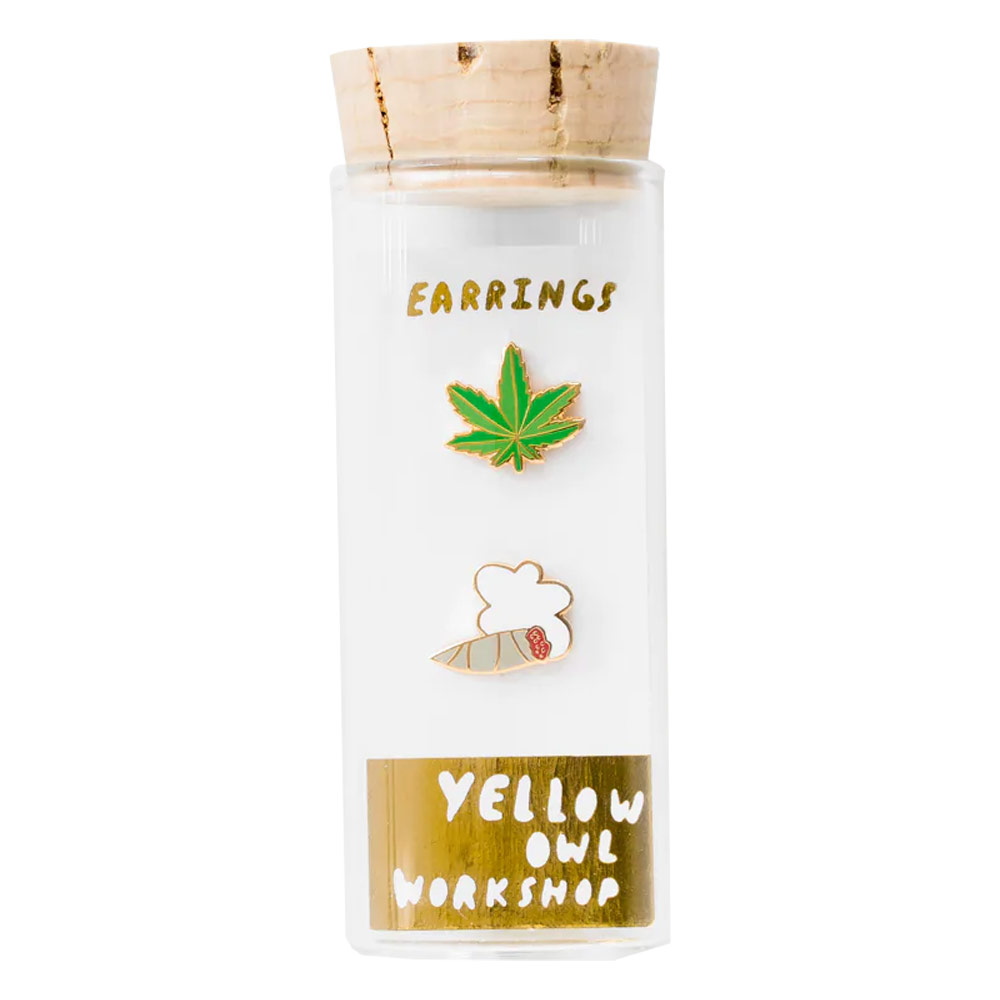 Yellow Owl Workshop Post Earrings Weed