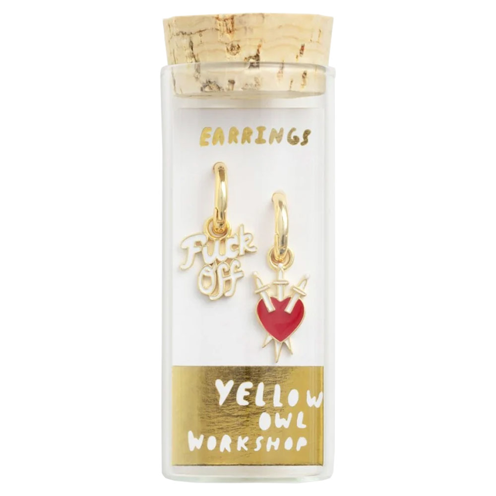 Yellow Owl Workshop Hoop Earrings F*ck Off & Heart