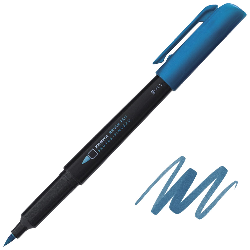 Zebra Brush Pen Metallic Deep Blue