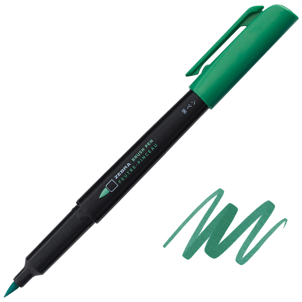 Zebra Brush Pen Metallic Green