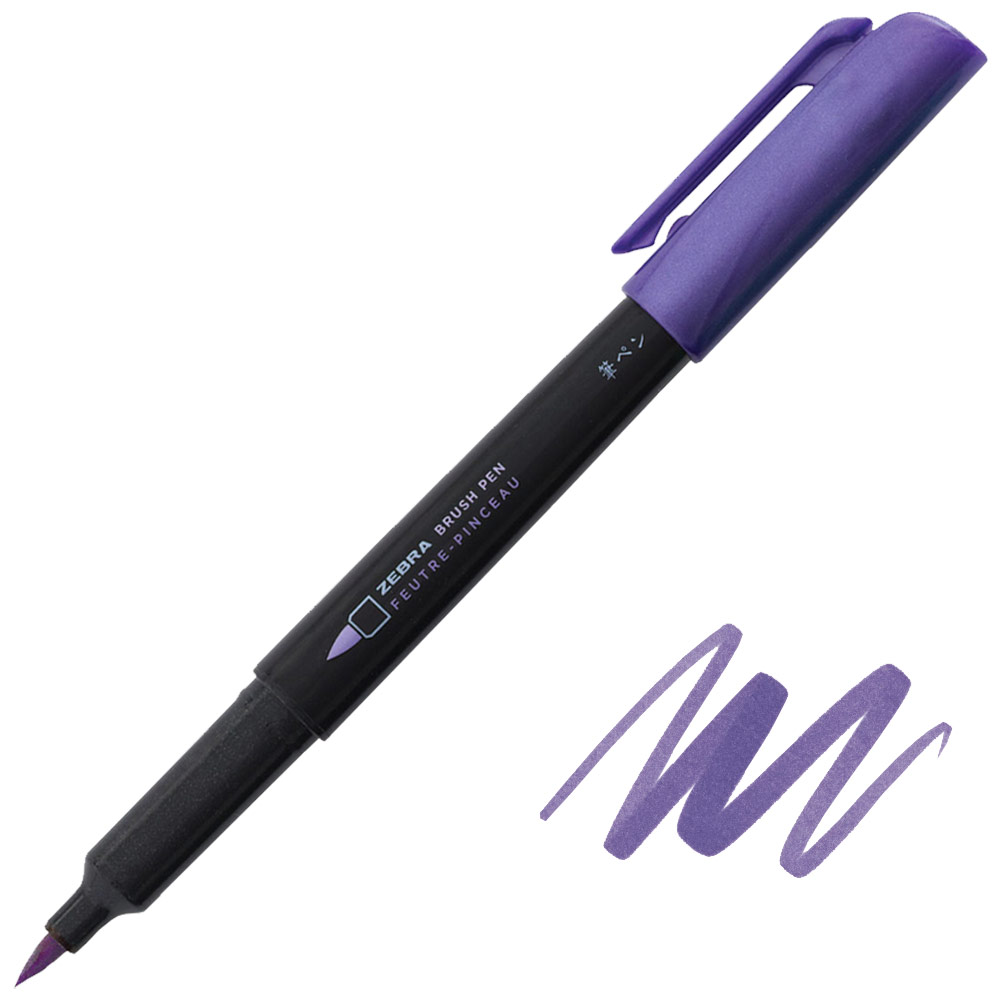 Zebra Brush Pen Metallic Purple