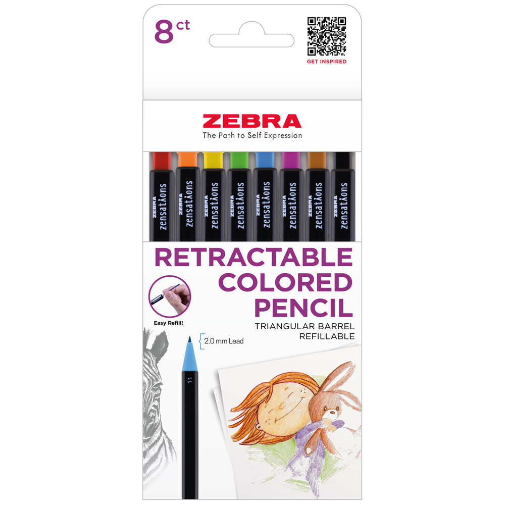 Zebra Zensations Mechanical Colored Pencil 2.0mm 8 Set