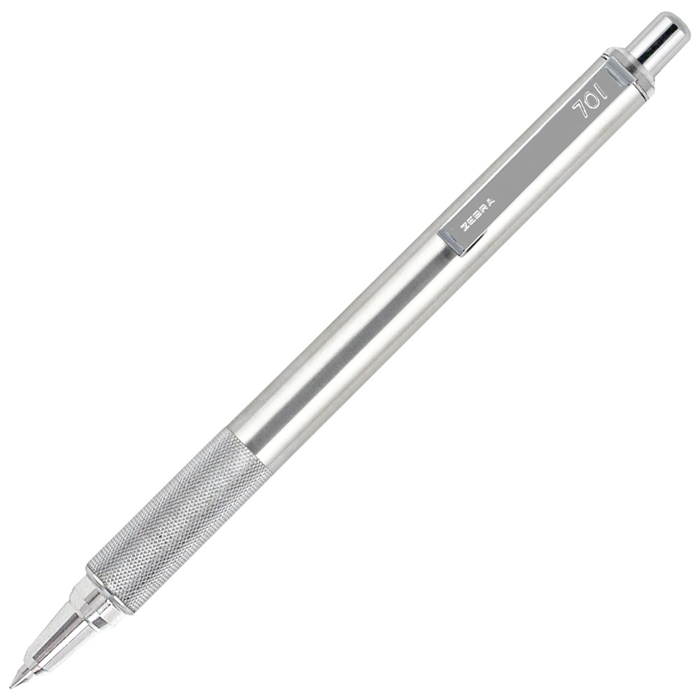 Zebra F-701 All Metal Retractable Ballpoint Pen 0.7mm Stainless Steel