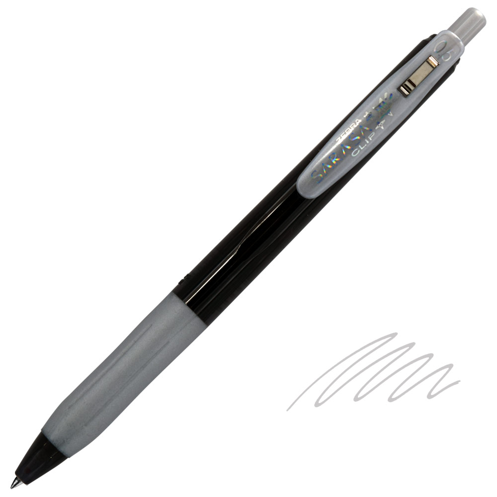 Zebra SARASA Clip Decoshine Retractable Gel Pen Silver
