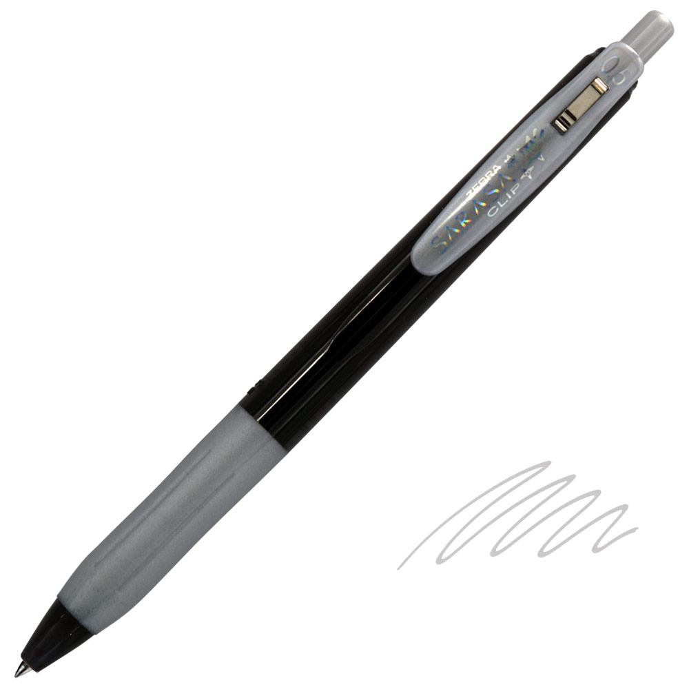Zebra SARASA Clip Decoshine Retractable Gel Pen 0.5mm Silver