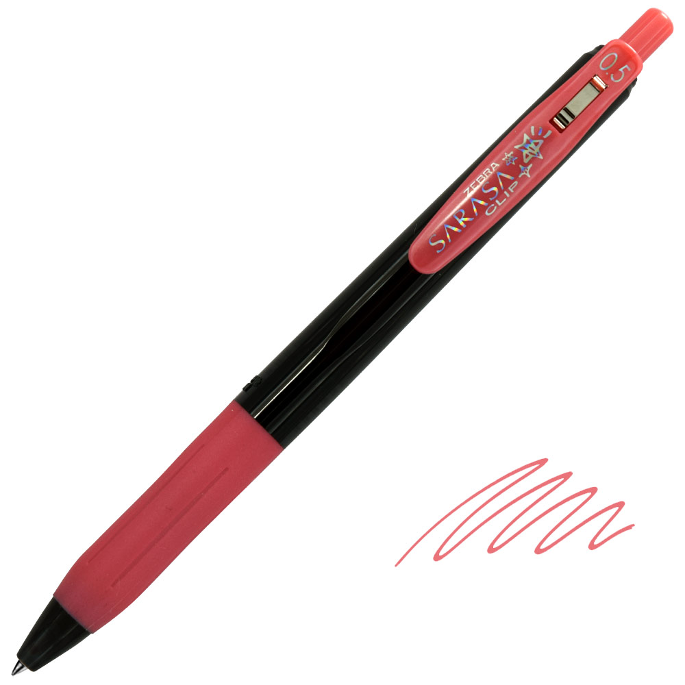 Zebra SARASA Clip Decoshine Retractable Gel Pen 0.5mm Red