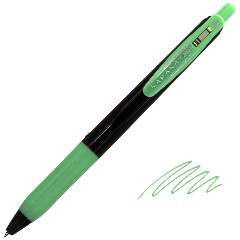 Zebra SARASA Clip Decoshine Retractable Gel Pen Green