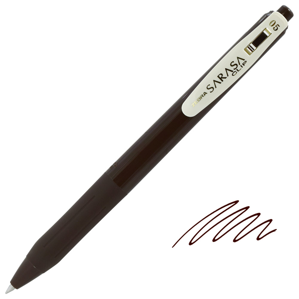 Zebra SARASA Clip Vintage Retractable Gel Pen 0.5mm Brown Gray