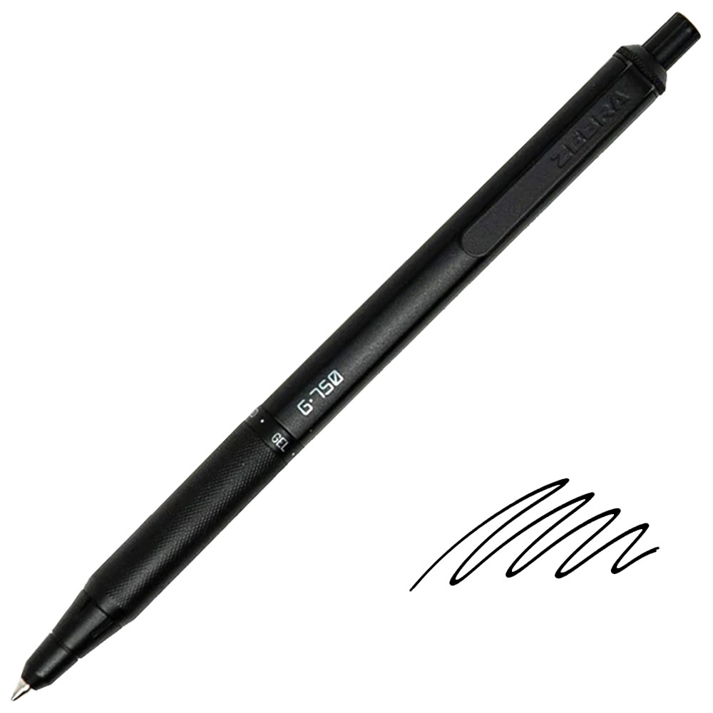 Zebra G-750 Retractable Gel Pen 0.7mm Black