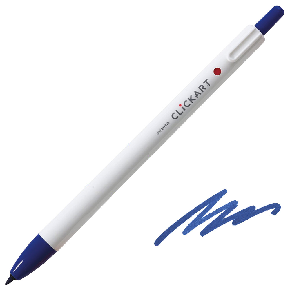Zebra Clickart Retractable Sign Pen - 0.6 mm - Aqua Blue