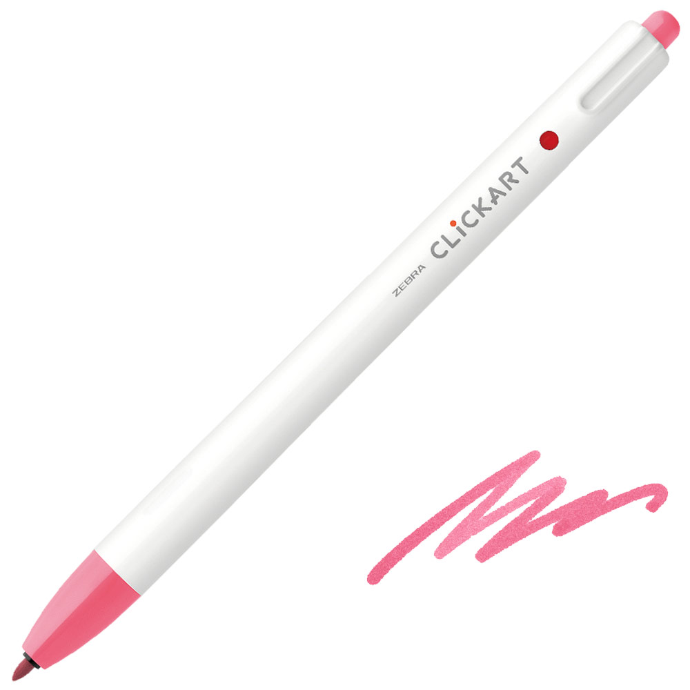 2) Zebra Click Art Retractable Marker Pen Fine Pink Purple Blue6pk