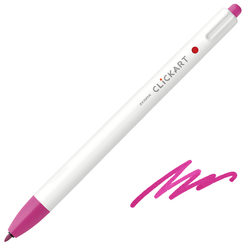 Zebra ClickArt Marker Pen 0.6mm Cherry Pink