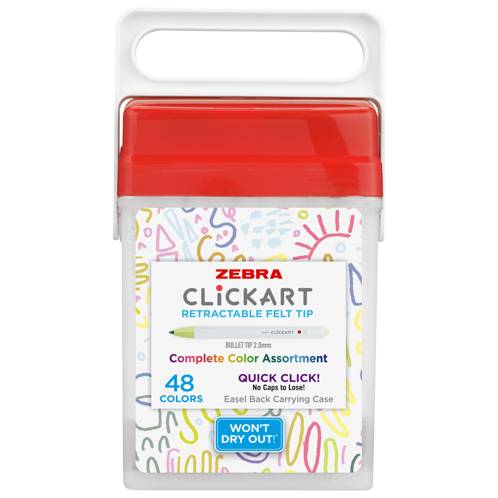 Zebra ClickArt Marker Pen 0.6mm 48 Set Assorted