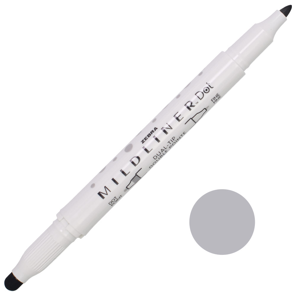 Zebra Mildliner Dual-Tip Dot Marker Gray