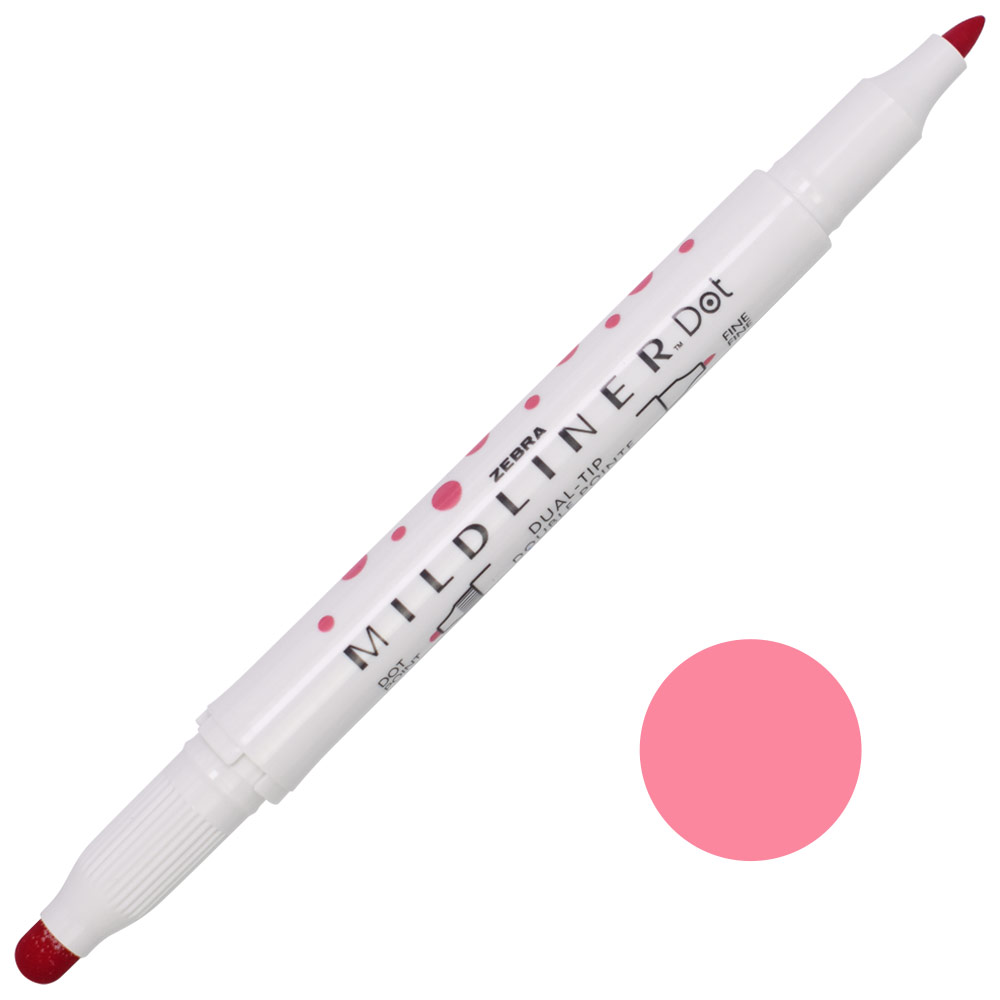 Zebra Mildliner Dual-Tip Dot Marker Red
