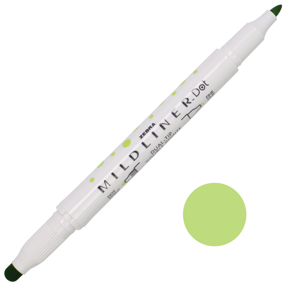 Zebra Mildliner Dual-Tip Dot Marker Green