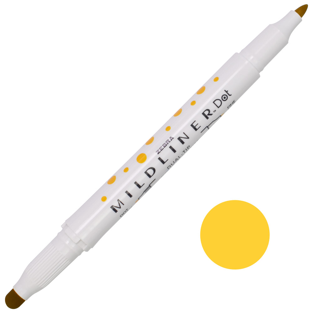 Zebra Mildliner Dual-Tip Dot Marker Gold