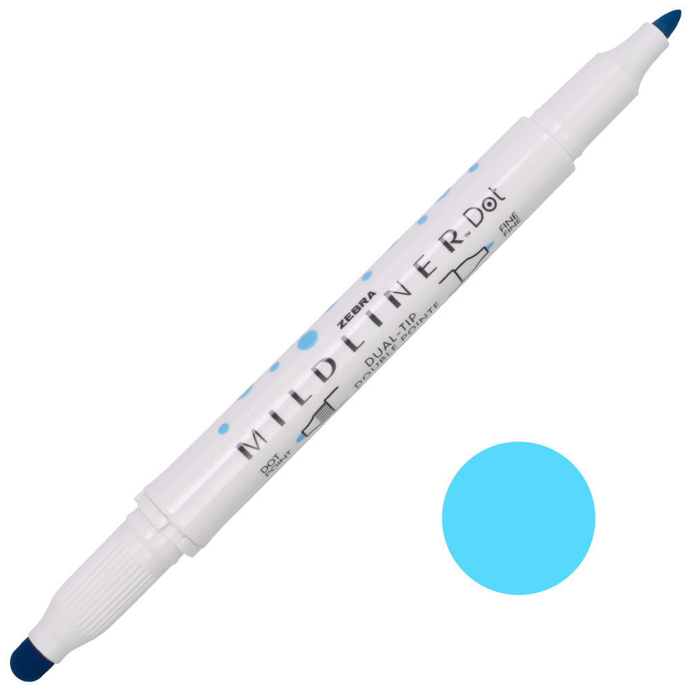 Zebra Mildliner Dual-Tip Dot Marker Cyan