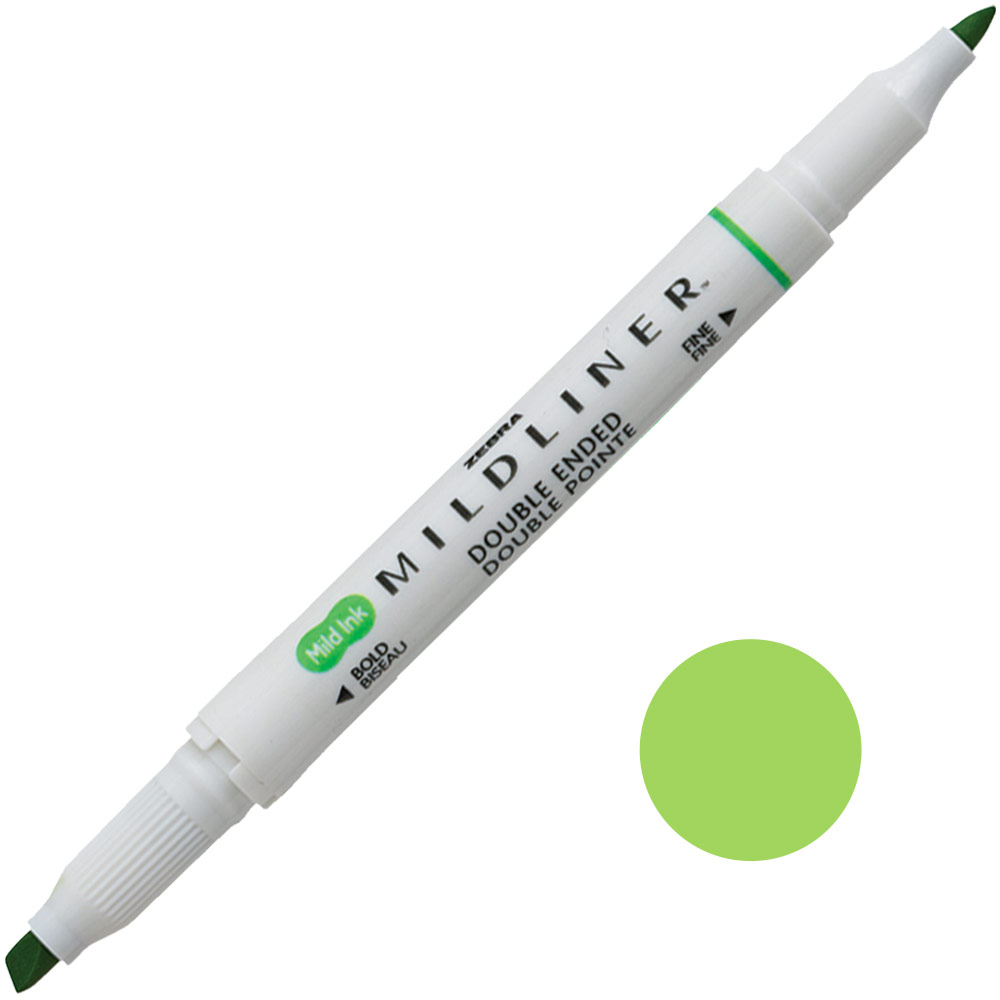 Zebra Mildliner Double Ended Highlighter Pen Mild Green